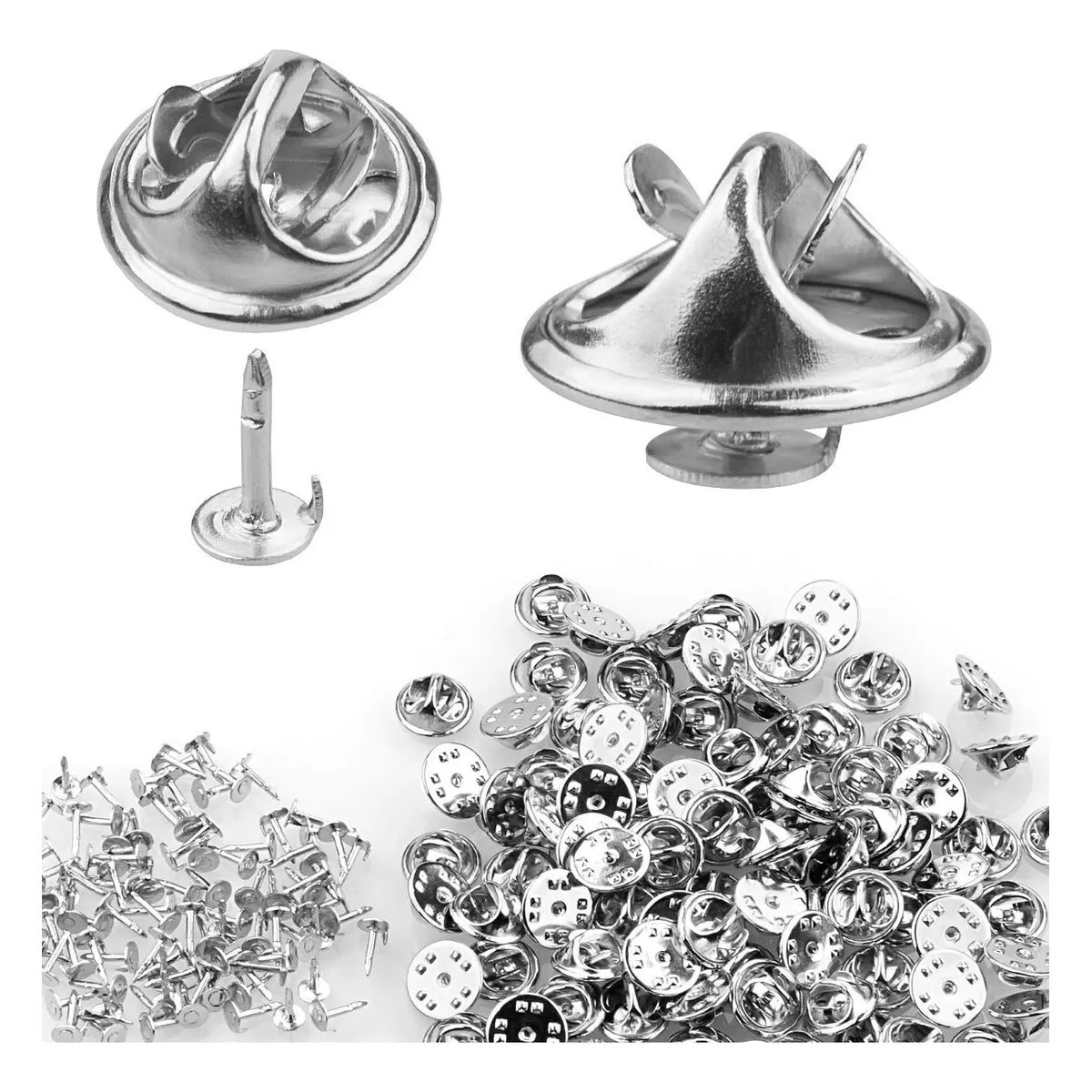 ATURE - 100 Broches Mariposa De Metal Pines Color Plateado Cierre
