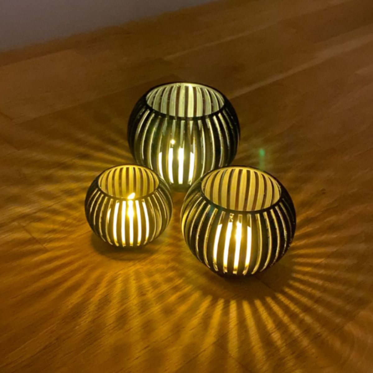 GENERICO - Pack 3 Portavelas LED Elegantes
