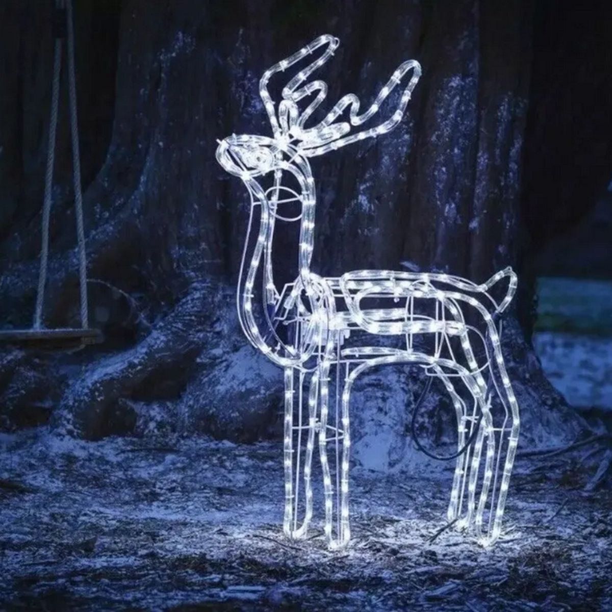 GENERICO - Reno Navidad Blanco Reno Luces Led Solar