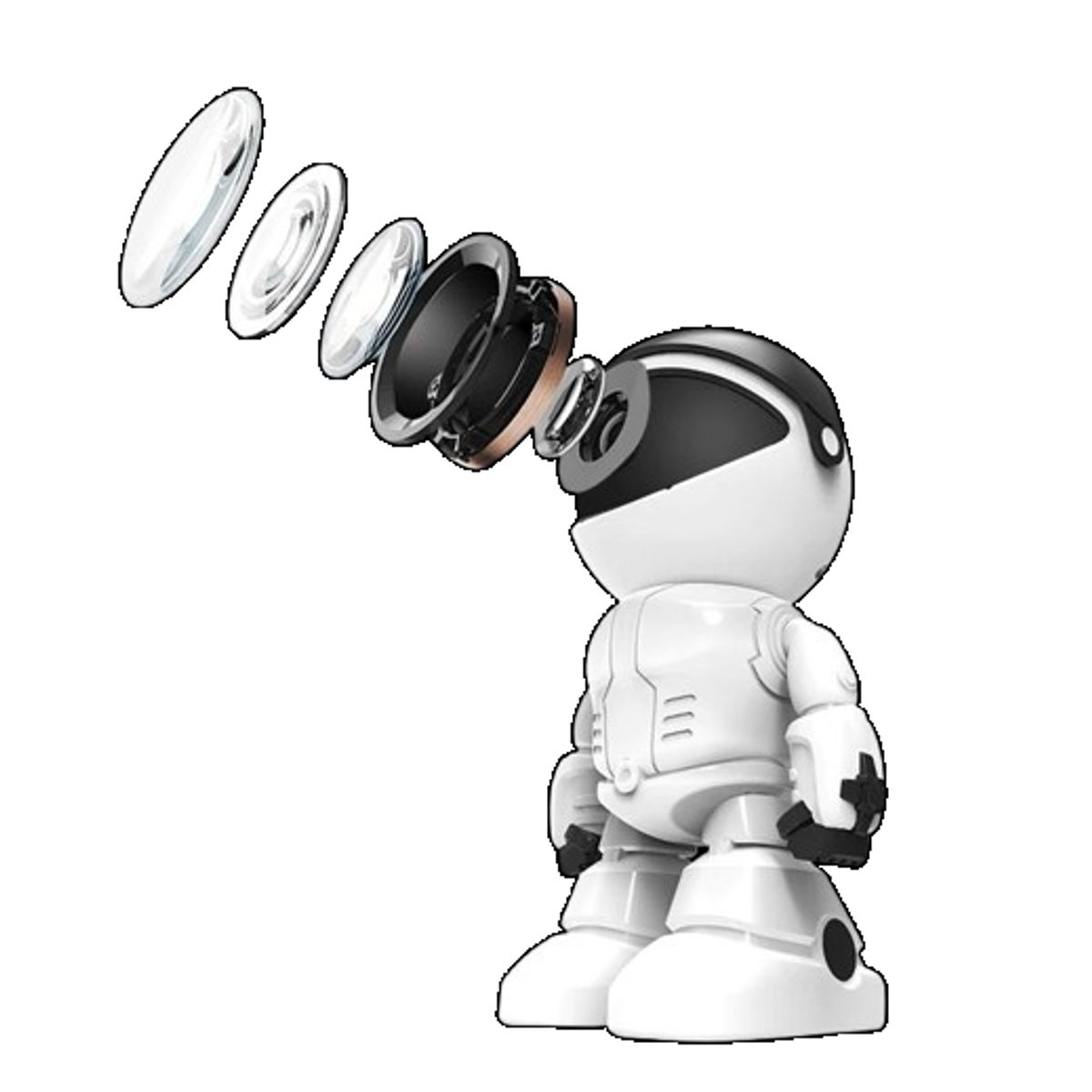 GENERICO - Cámara de seguridad IP con forma de robot para el hogar