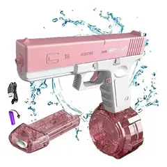 GENERICO - Pistola de agua eléctrica automática y recargable Glock Rosa