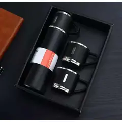 GENERICO - Set termo térmico acero Inox 500ml + 3 tazas