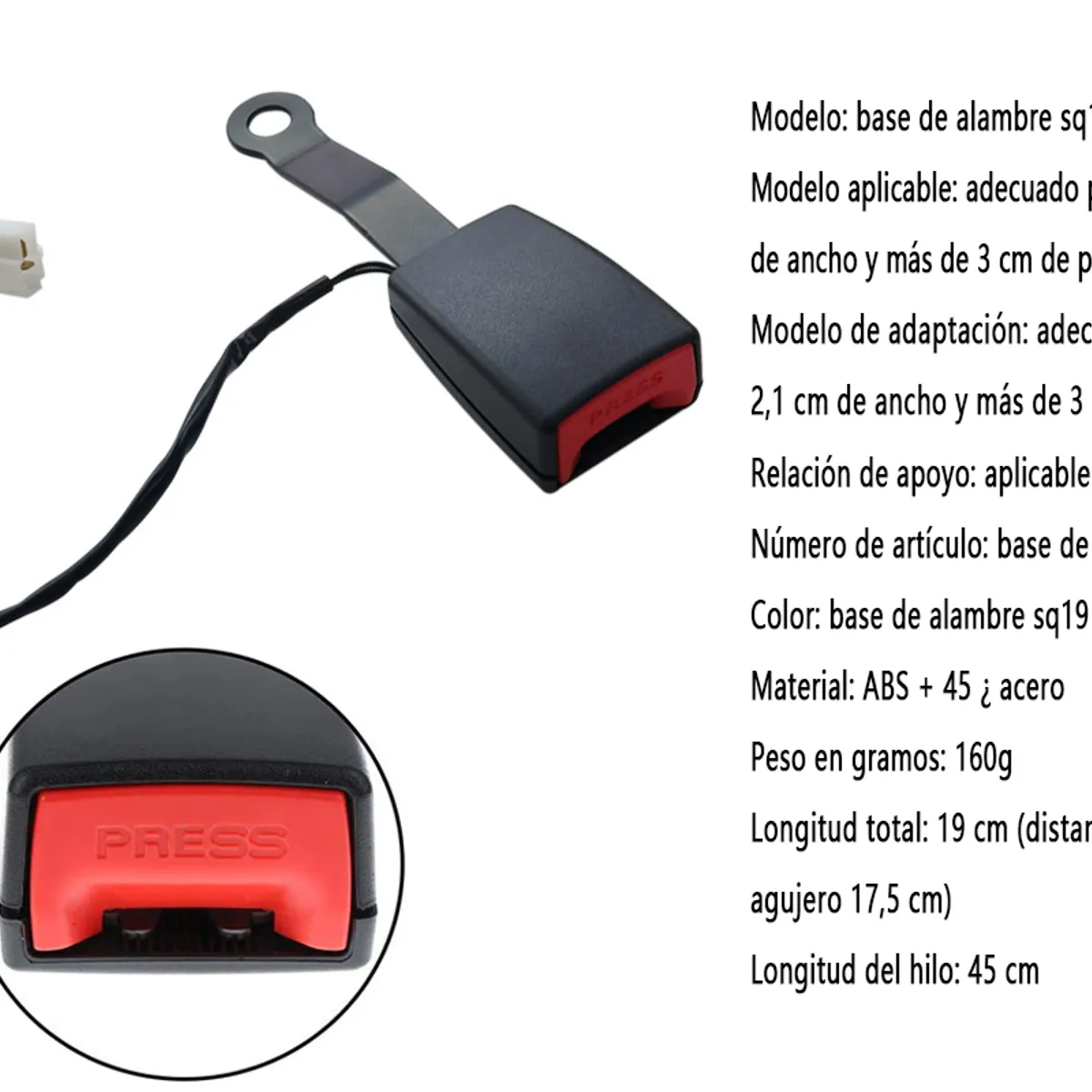 GENERAL - Cinturón De El Coche Seguridad Genérica 173mm 90% Universal