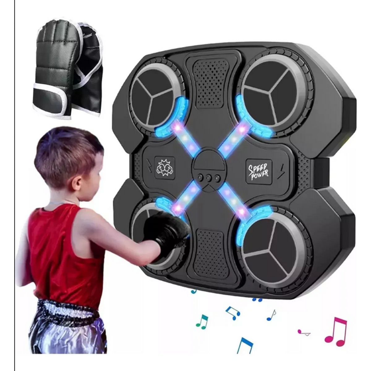 GENERICO - Maquina De Boxeo Musical Bluetooth Niños + Guantes