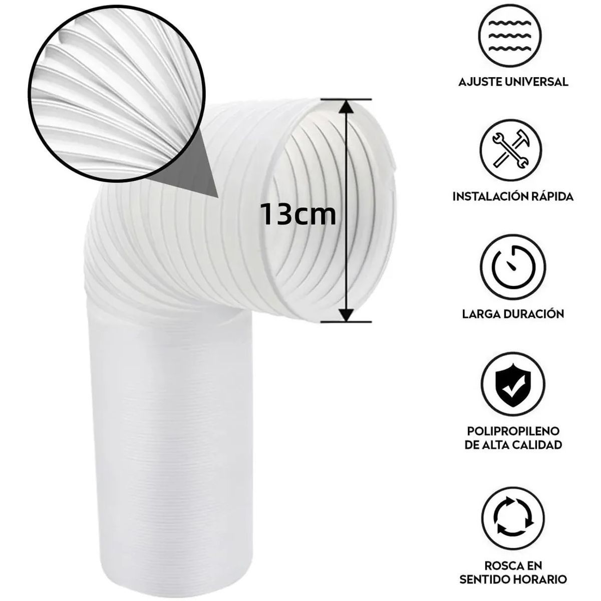 GENERICO - Manguera De Escape Para Aire Acondicionado 13×200