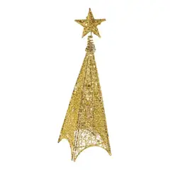 SUPERCENTER - Árbol De Navidad Con Luces Forma De Pirámide Armable 150cm Dorado