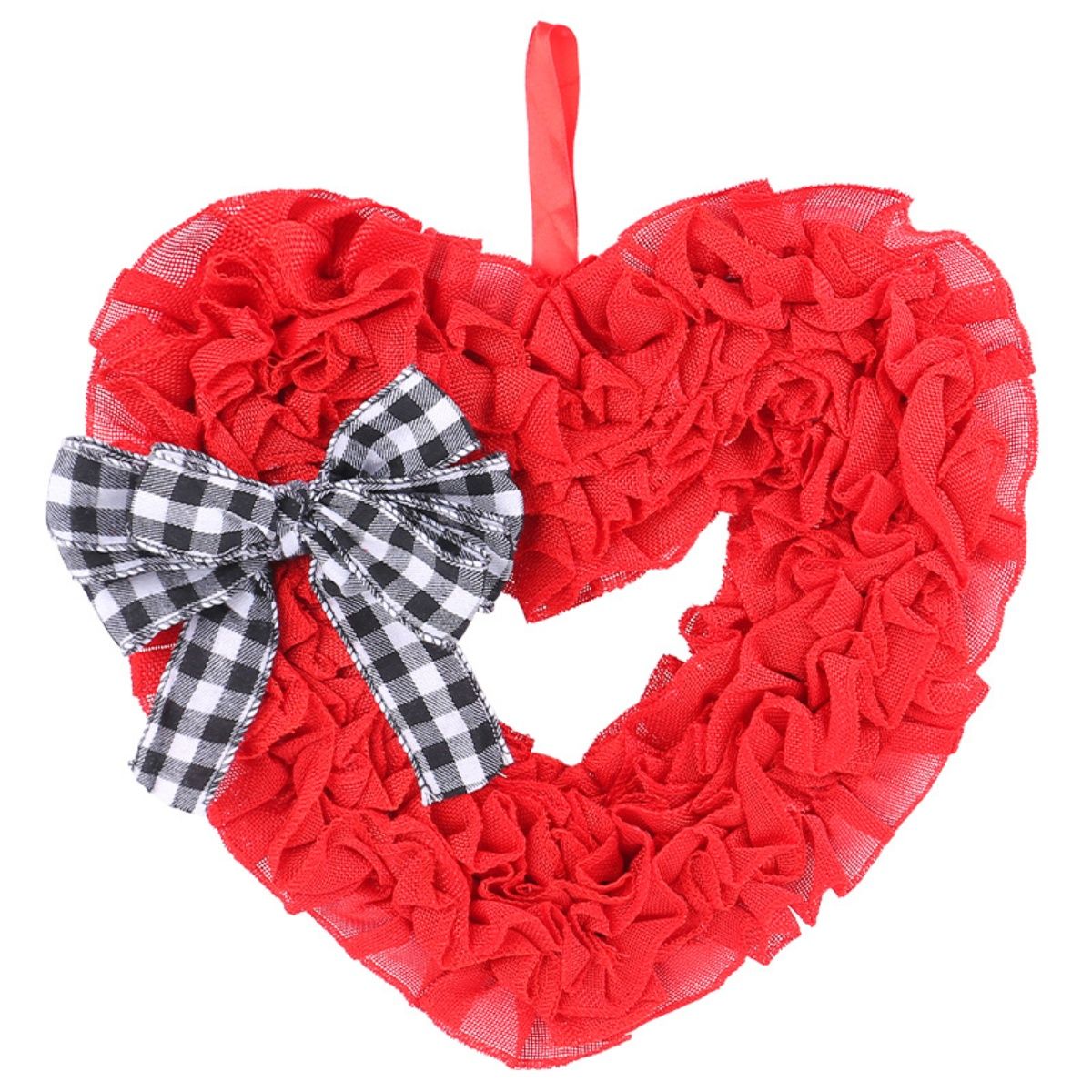 GANGLIAN - Guirnalda Corazón 35cm Roja - Adorno para San Valentín Jardín y Fiestas Nupciales
