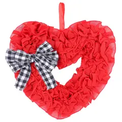 GANGLIAN - Guirnalda Corazón 35cm Roja - Adorno para San Valentín Jardín y Fiestas Nupciales