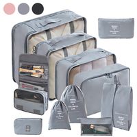 Set 11 Organizadores De Equipaje De Viaje Bolsa Impermeable Gris