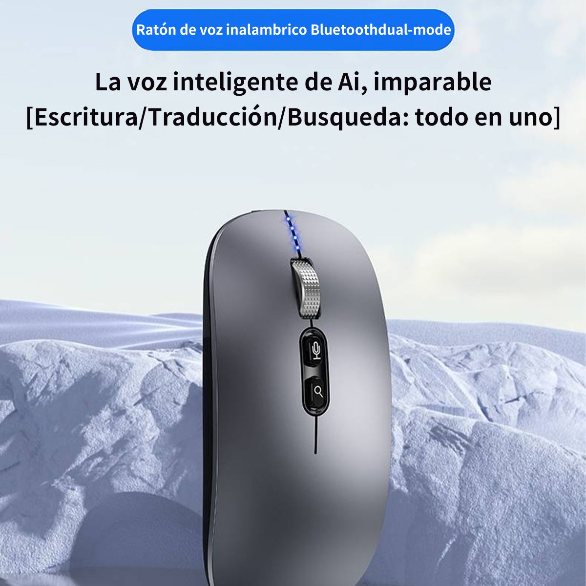 GENERICO - Mouse Ratón Inalámbrico Silencia 24G + Bluetooth Recargable para Mac iPad y Windows