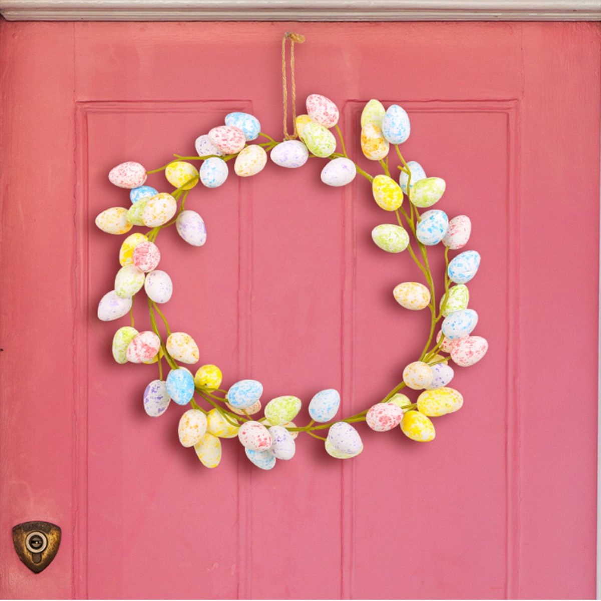 GANGLIAN - Corona Huevos de Pascua Decorativos 36cm - Adorno para Pared Bodas y Jardín