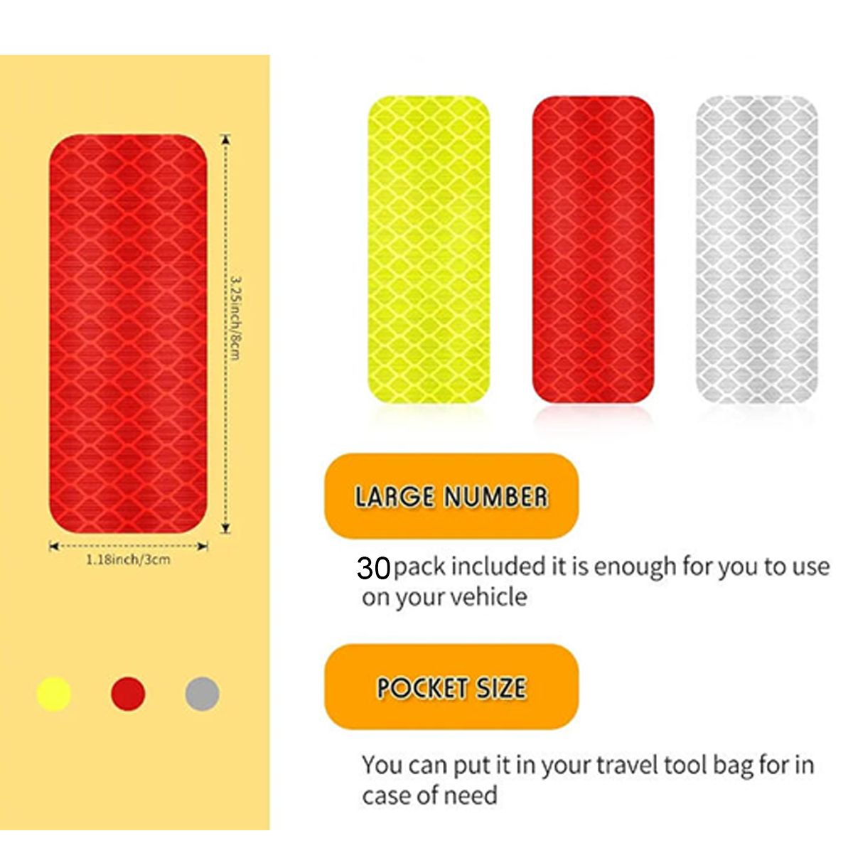 ATURE - 30pcs Stickers Adhesivos Reflectantes Revisión Técnica Motos