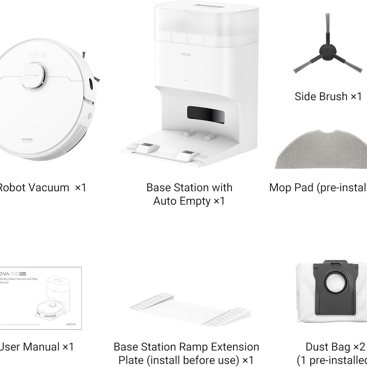 MOVA - Mova S10 Plus combo de robot aspirador y fregona de vaciado automático7000 Pa