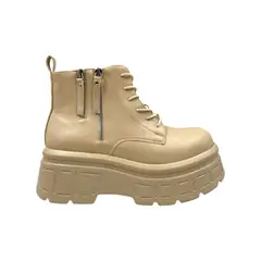 HERIEL - Botín Beige Plataforma Mujer