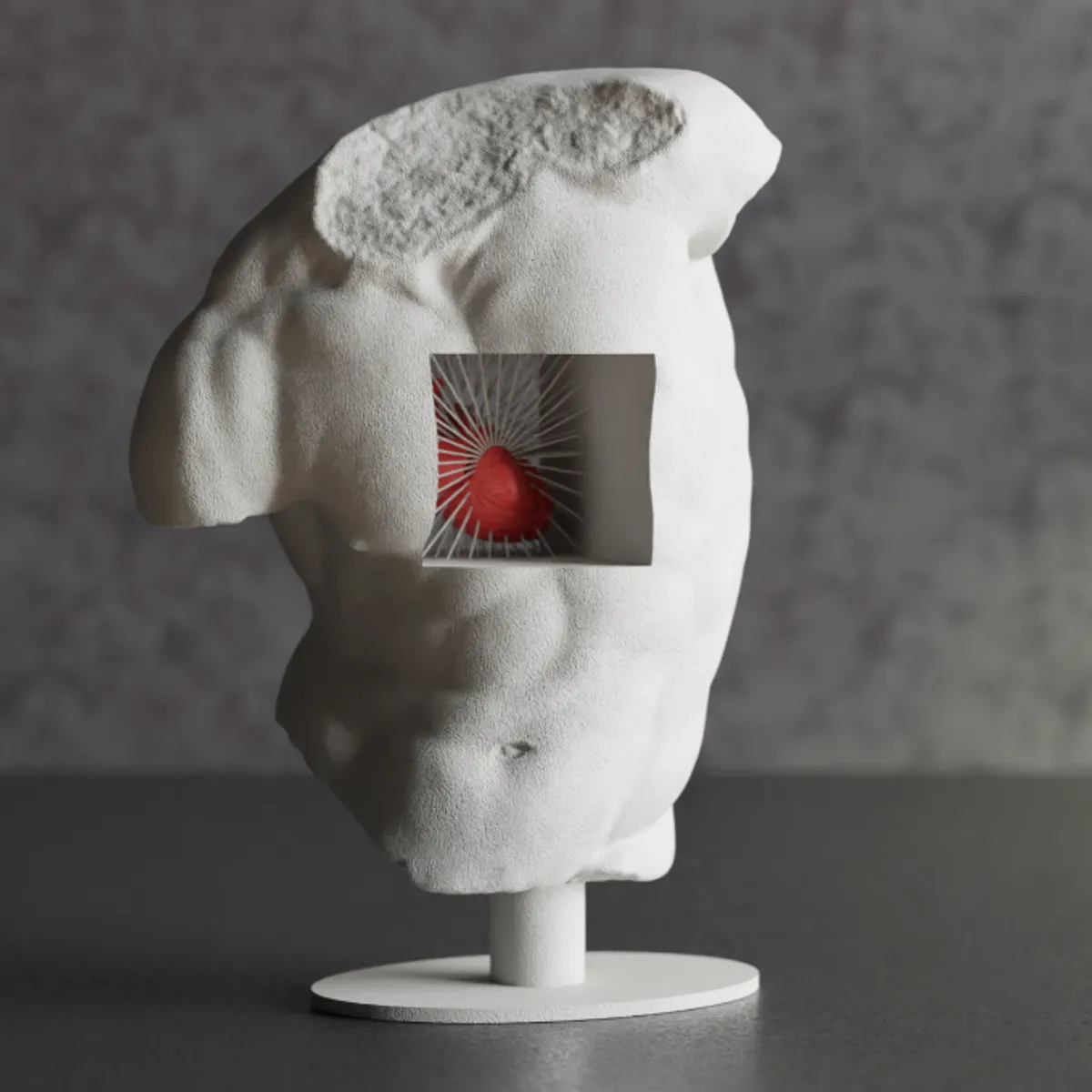 GENERICO - Figura Decoración- Escultura Torso de Corazón