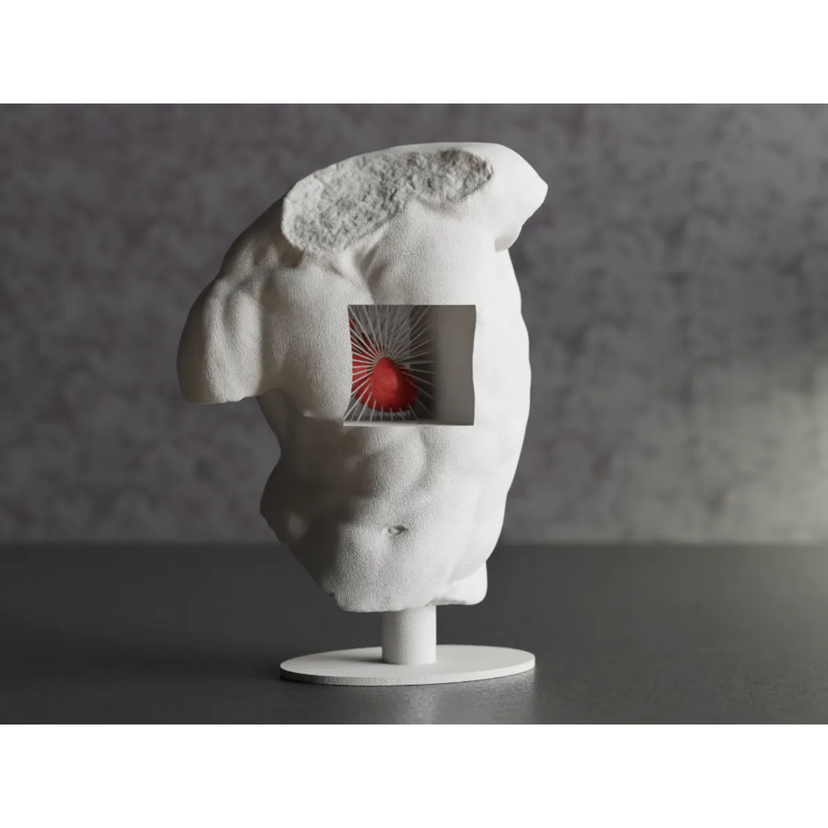 GENERICO - Figura Decoración- Escultura Torso de Corazón