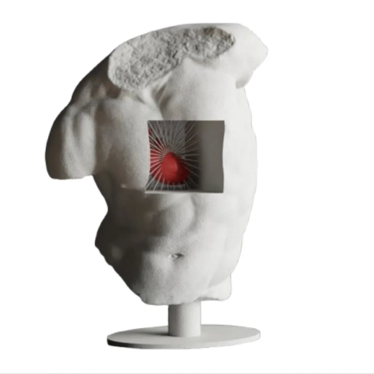 GENERICO - Figura Decoración- Escultura Torso de Corazón