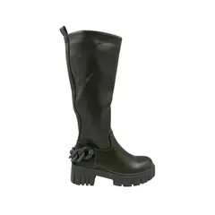 HERIEL - Bota Verde Plataforma Mujer
