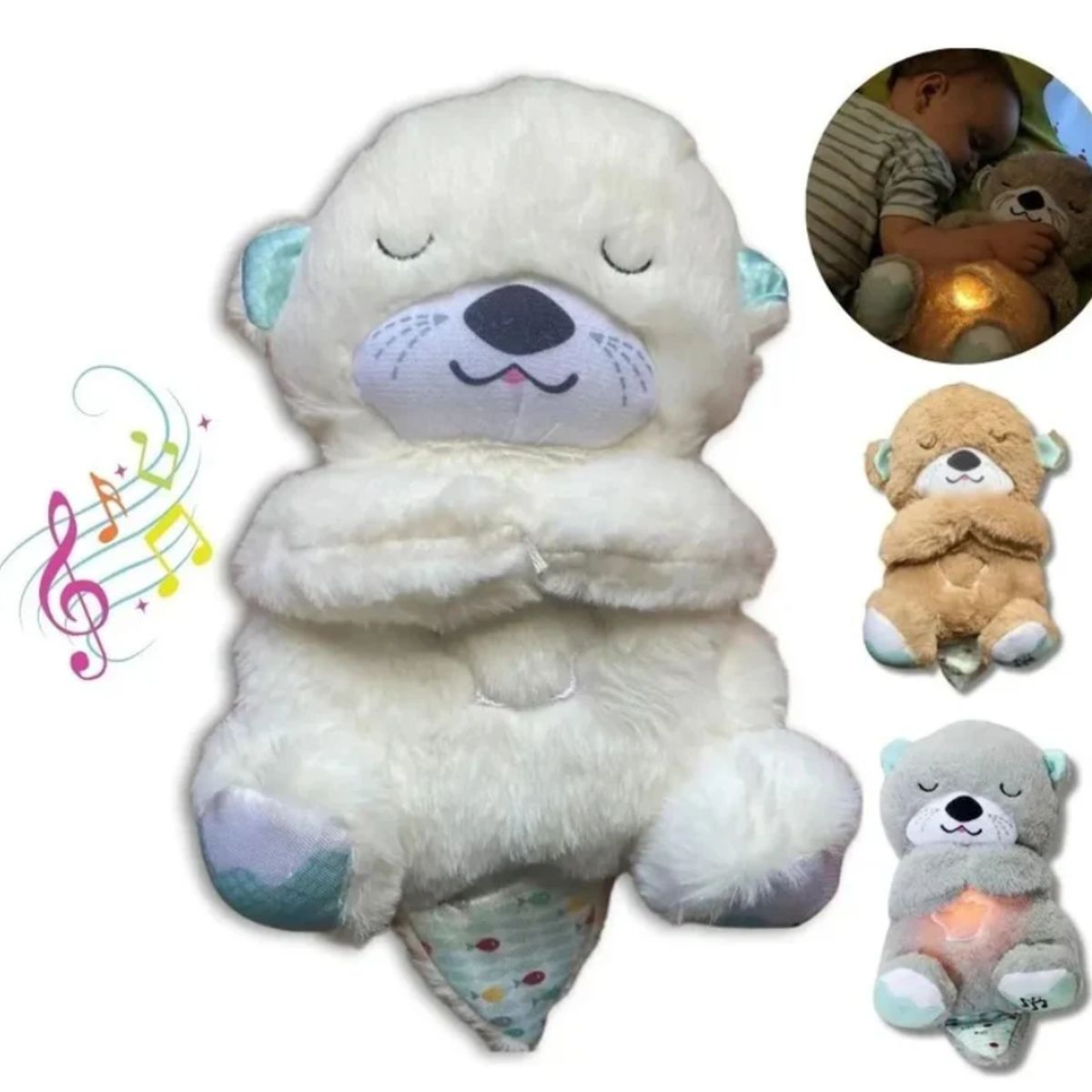 GENERICO - Peluches Nutria Relajante Respira Luz Música