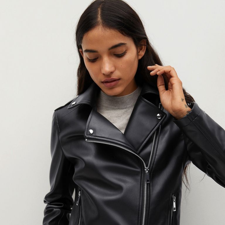 MANGO Chaqueta Biker Ecocuero Liz Mujer