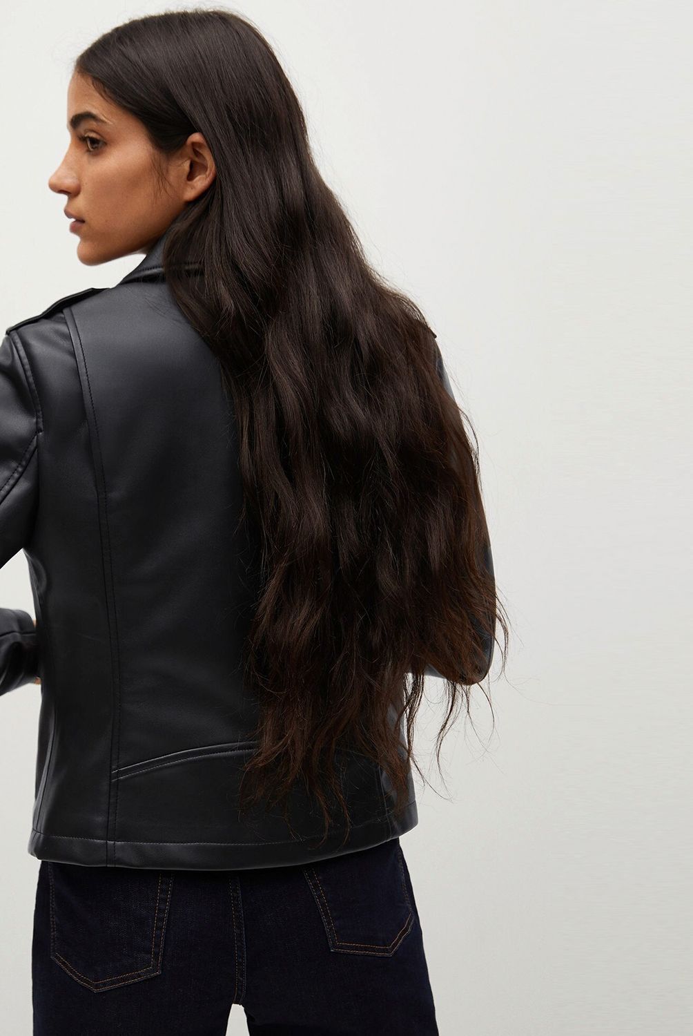 MANGO - Chaqueta Biker Ecocuero Liz Mujer