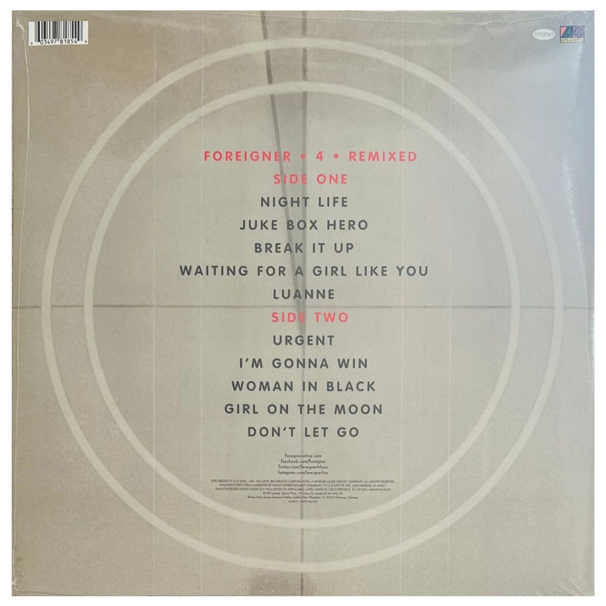 GENERICO - FOREIGNER - 4 (REMIXED 2025) / VINILO