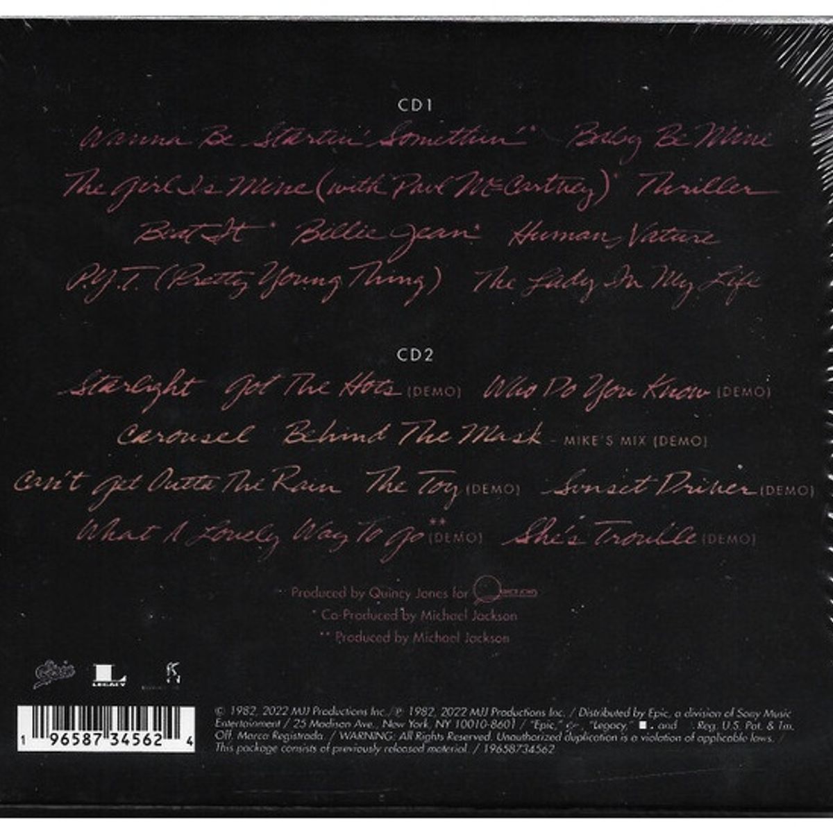 GENERICO - MICHAEL JACKSON - THRILLER (40TH ANNIVERSARY)(2CD) / CD