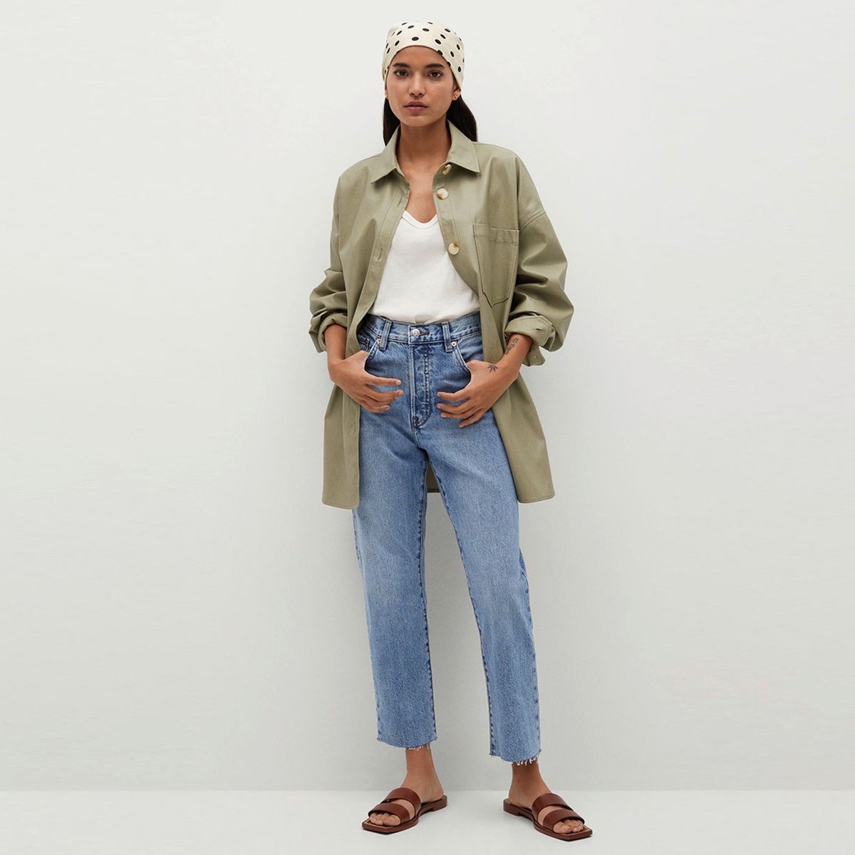 MANGO - Jeans Slim Tiro Medio Havana Mujer