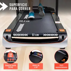 CENTURFIT - Trotadora Electrica Pro 18km/h 4.2 Hp 15niv Autoinclinacion