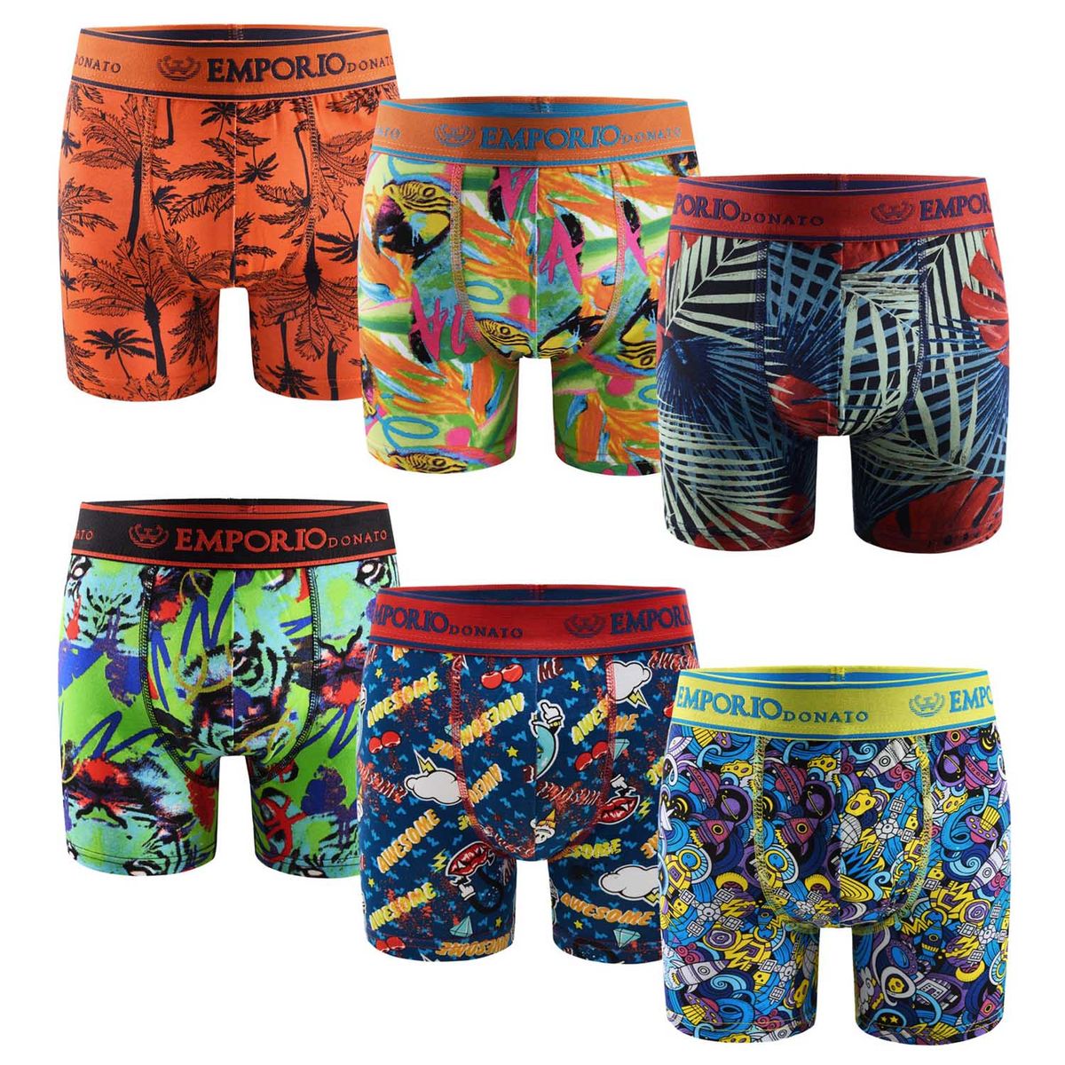 GIOVACCHINO - Pack de 6 Boxer Algodón Niño