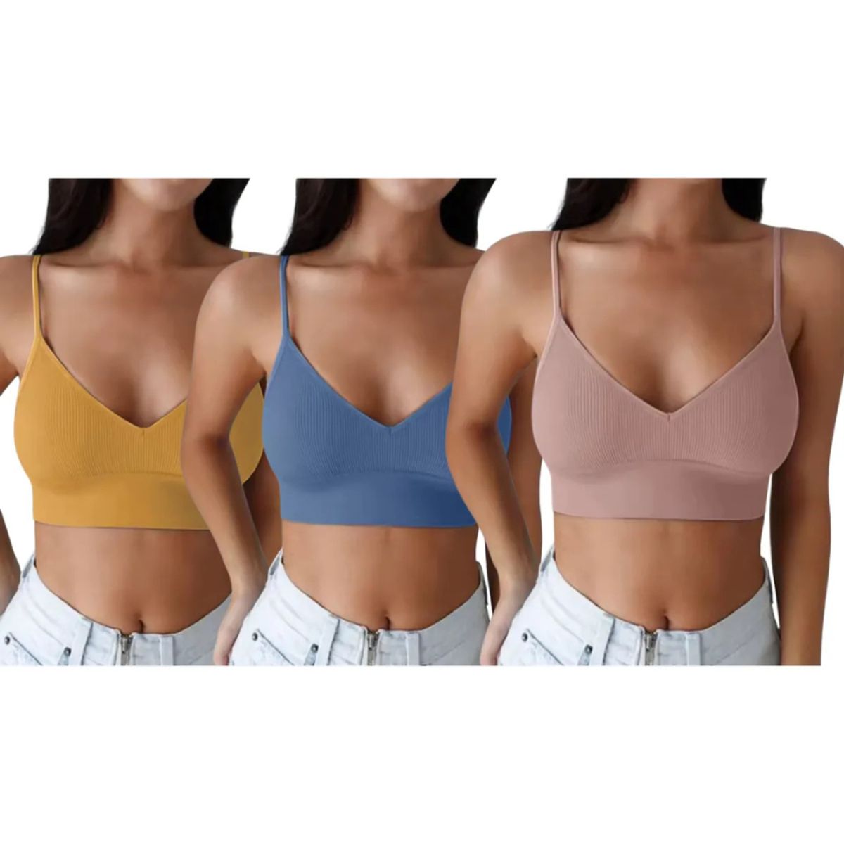 LOOK SHOP - Pack 3 Sostén Peto. Top Ajustable Elasticado 999