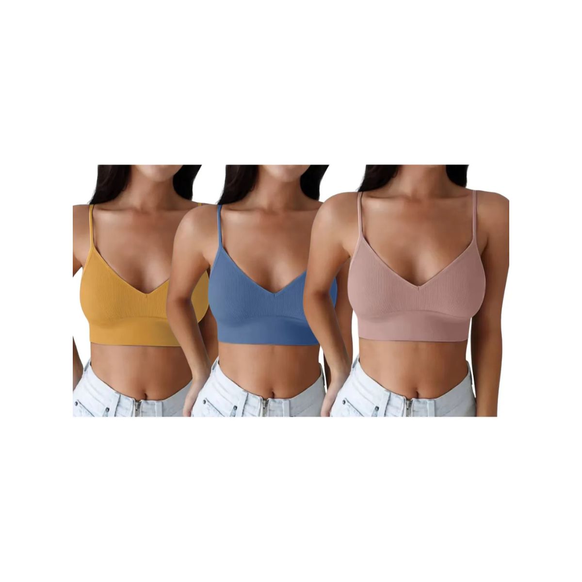 LOOK SHOP - Pack 3 Sostén Peto. Top Ajustable Elasticado 999