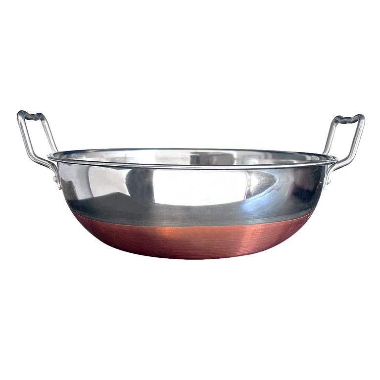 Pailas De Acero Con Orejas Base De Cobre De 32 Cm