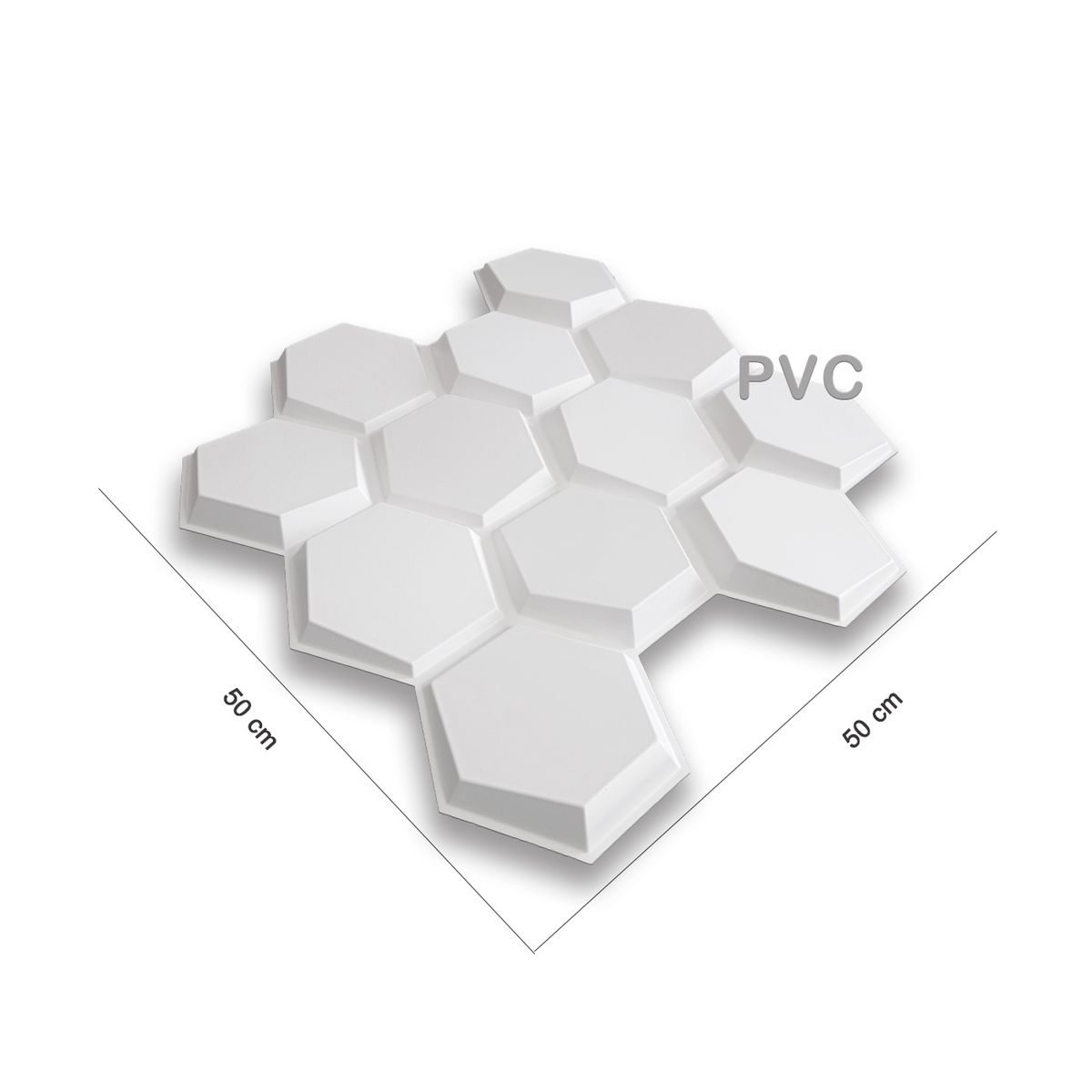 MERCAR RAY - Wall Panel Decorativo 3D PVC Panal 3,2m² 16 paneles 50x50cm
