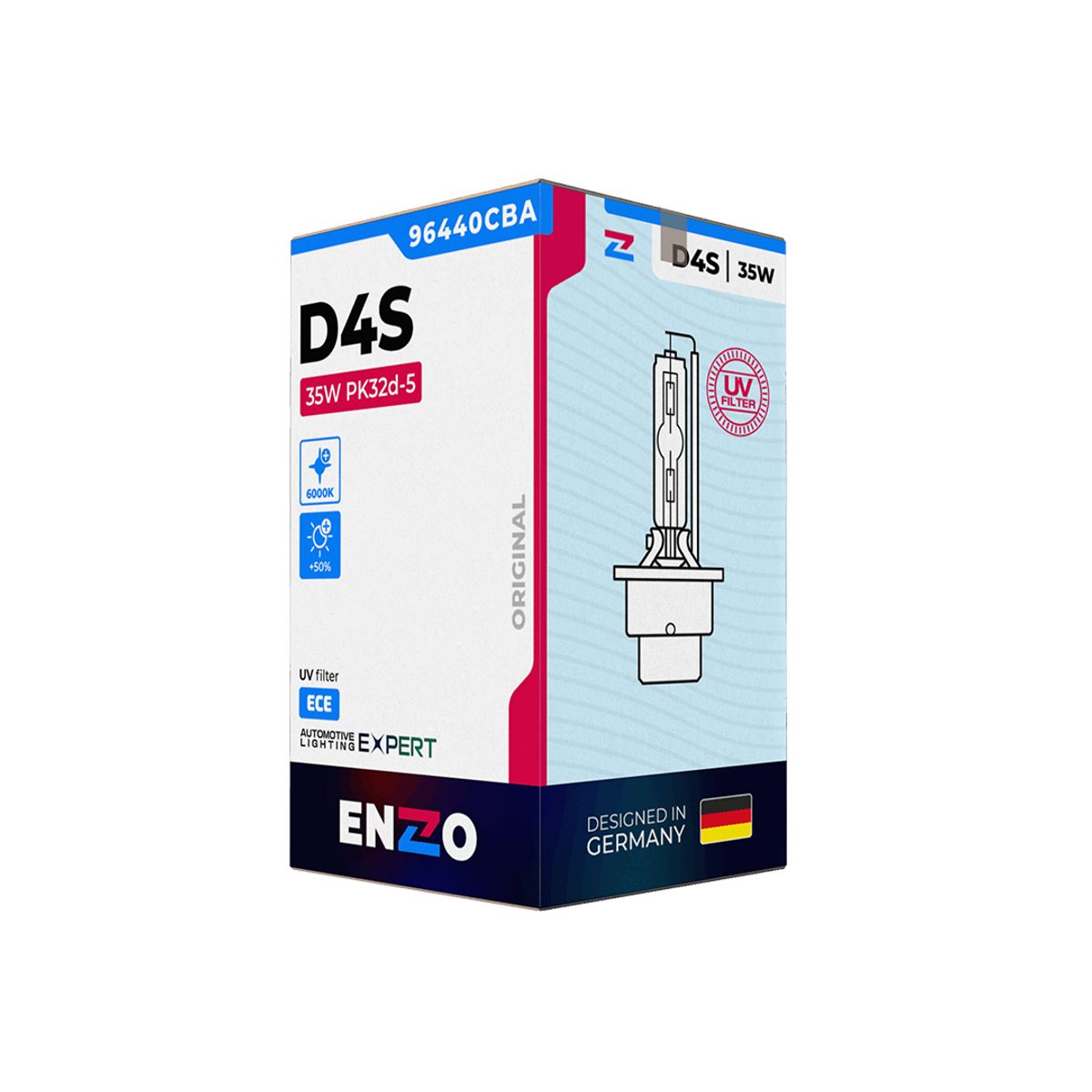 GENERICO - Ampolletas Xenón ENZZO D4S 96440CBA 35W PK32d-5 CBA  HCB 6000K