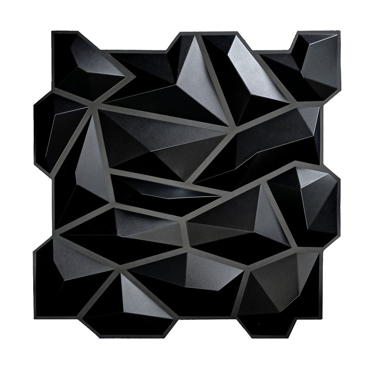 MERCAR RAY - Wall Panel Decorativo 3D Cristal Negro 3.5m² 16 paneles 50 x 50 cm