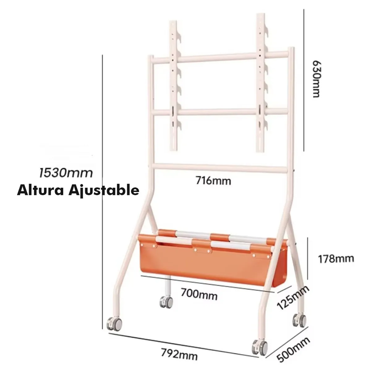 HOMEBRANDT - Soporte Tv Pedestal Rack Movil Con Ruedas 32 A 75 Vesa