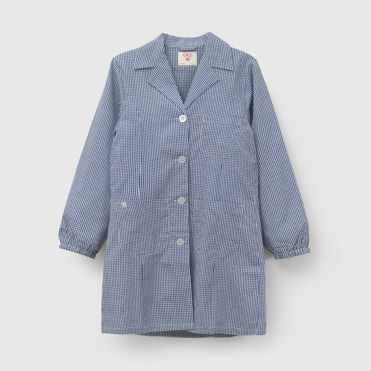 COLLOKY - Delantal Escolar de niña Azul con Botones y Costuras Resistentes