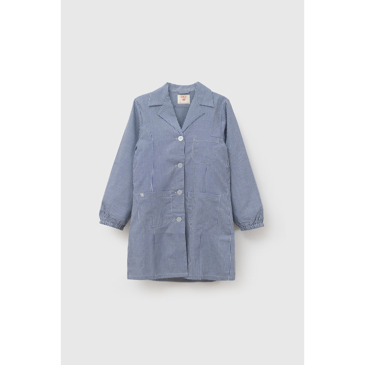 COLLOKY - Delantal Escolar de niña Azul con Botones y Costuras Resistentes