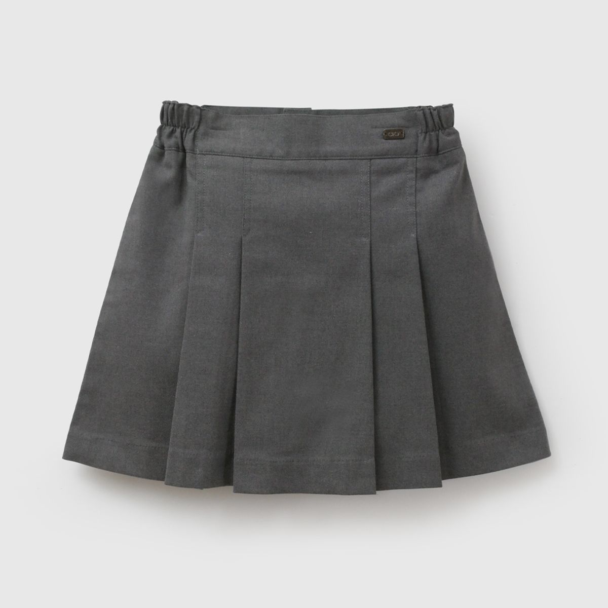 COLLOKY - Falda Escolar de niña Gris con Cierre y Botón