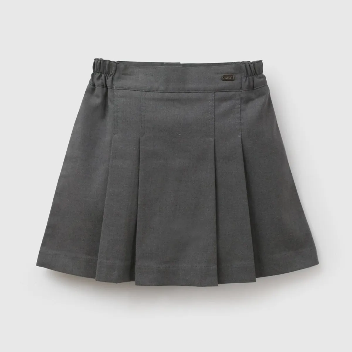 COLLOKY - Falda Escolar de niña Gris con Cierre y Botón