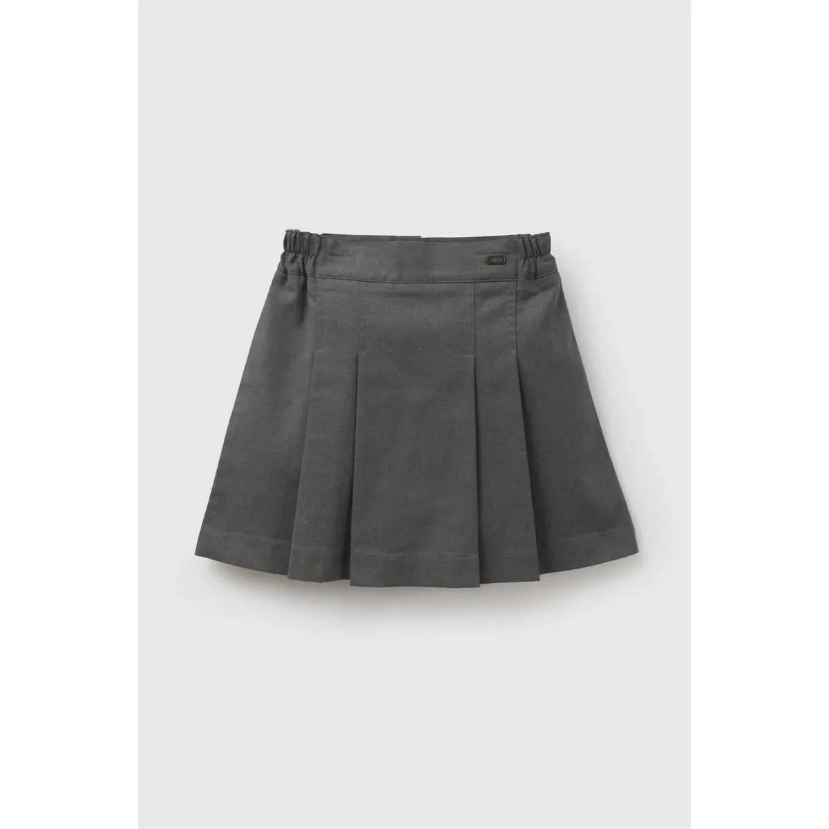 COLLOKY - Falda Escolar de niña Gris con Cierre y Botón