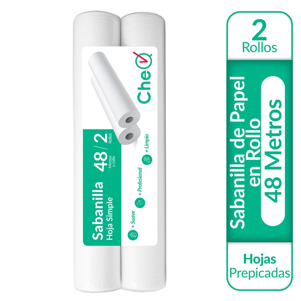 GENERICO - Sabanilla Hoja Simple Prepicada CheQ – Rollo 2 x 48 m
