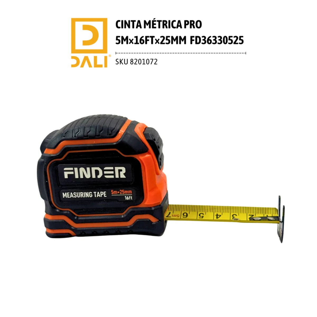 DALI - Cinta Métrica Pro 5 m × 25 mm FD36330525 – Resistente y Precisa
