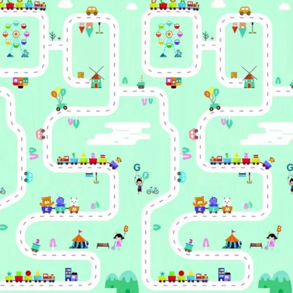 GENERICO - Alfombra Antigolpes Para Niños Bebés Plegable Doble Cara 180x200x08cm