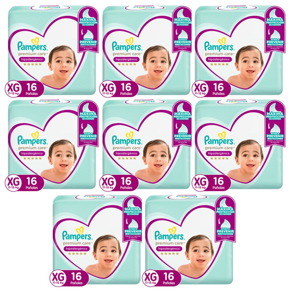 PAMPERS - Pañal Pampers Premium Care X8 XG 16 (128 pañales)