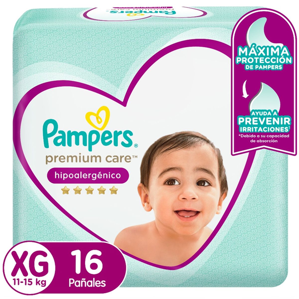 PAMPERS - Pañal Pampers Premium Care X8 XG 16 (128 pañales)