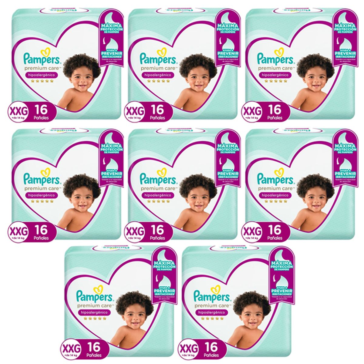 PAMPERS - Pañal Pampers Premium Care X8 XXG 16 (128 pañales)