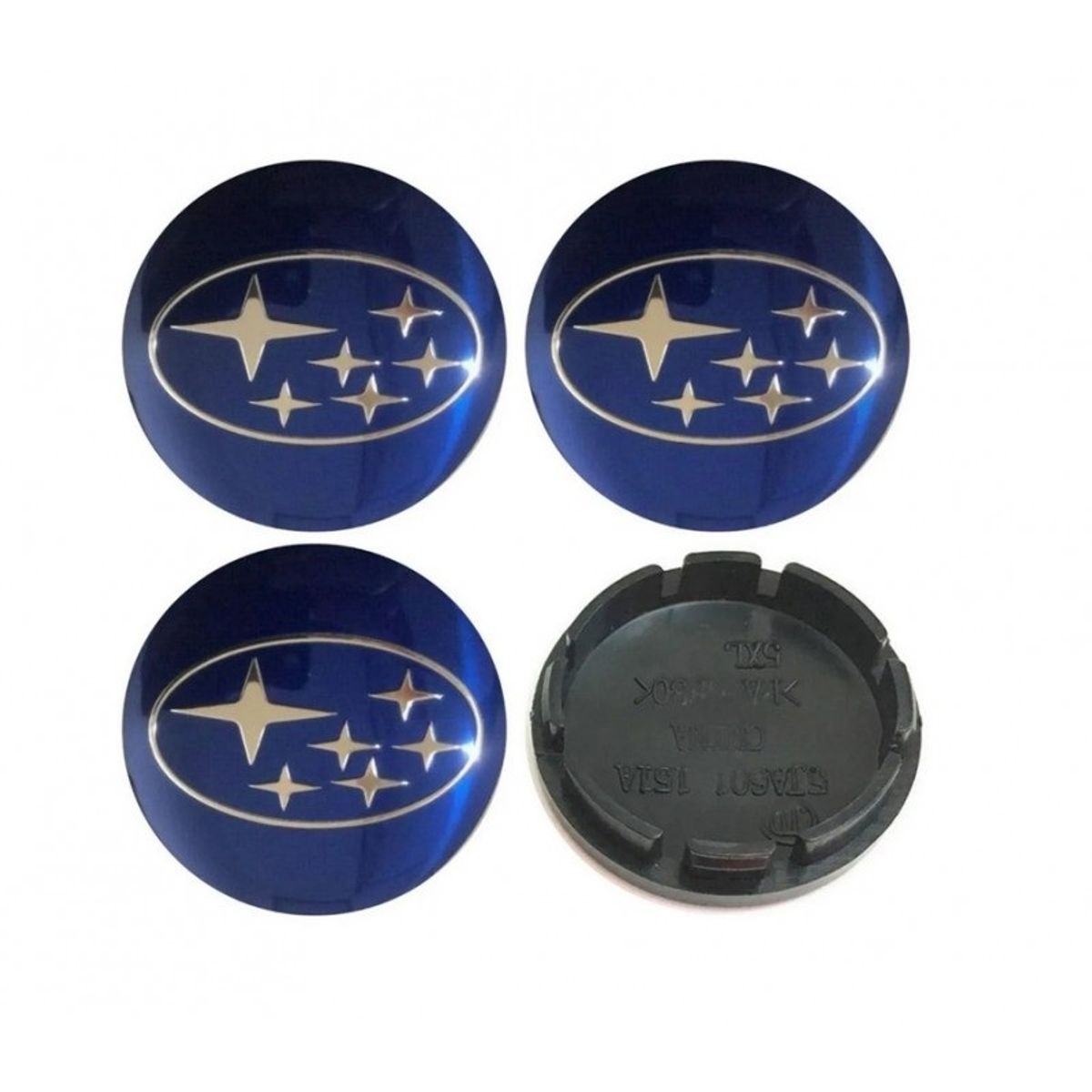GENERICO - 4 Tapas Centro de Llanta para Subaru 56mm Azul