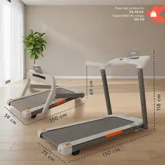CENTURFIT - Trotadora Electrica 15km/h Plegable Pro Pulso Biometrico